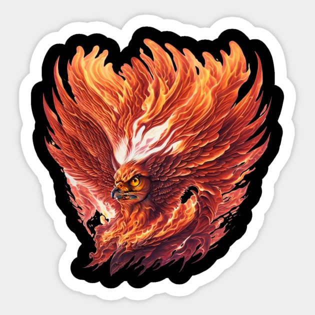 PHOENIX BIRD ANGRY Sticker by THE-PHOENIX-ART